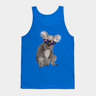 Cute Koala In Australia Flag Sunglasses Tank Top